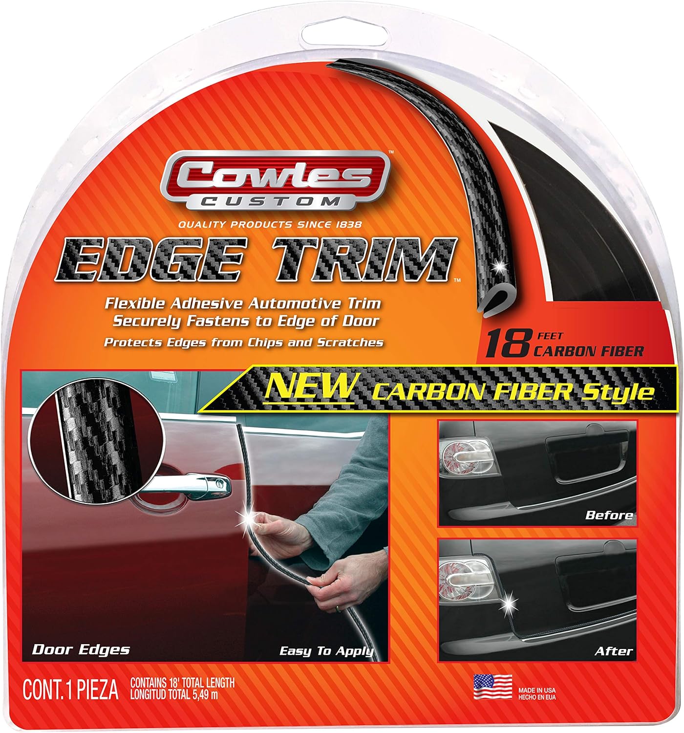 Cowles T5603 Carbon Fiber Style Edge Trim for Cars: Automotive
