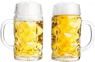 Van Well 2er Set Maßkrug 0,5L geeicht | Halber Liter Bierkrug mit Henkel | Bierglas spülmaschinenfest perfekt geeignet für Gastronomie