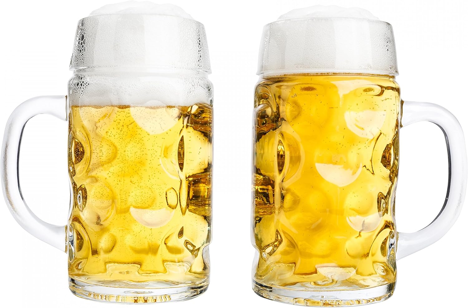 Van Well 2er Set Maßkrug 0,5L geeicht | Halber Liter Bierkrug mit Henkel | Bierglas spülmaschinenfest perfekt geeignet für Gastronomie