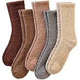 Womens Fuzzy Socks Warm Fluffy Winter Cozy Thick Plush Microfiber Slipper Soft Home Sleeping Socks 5 Pairs