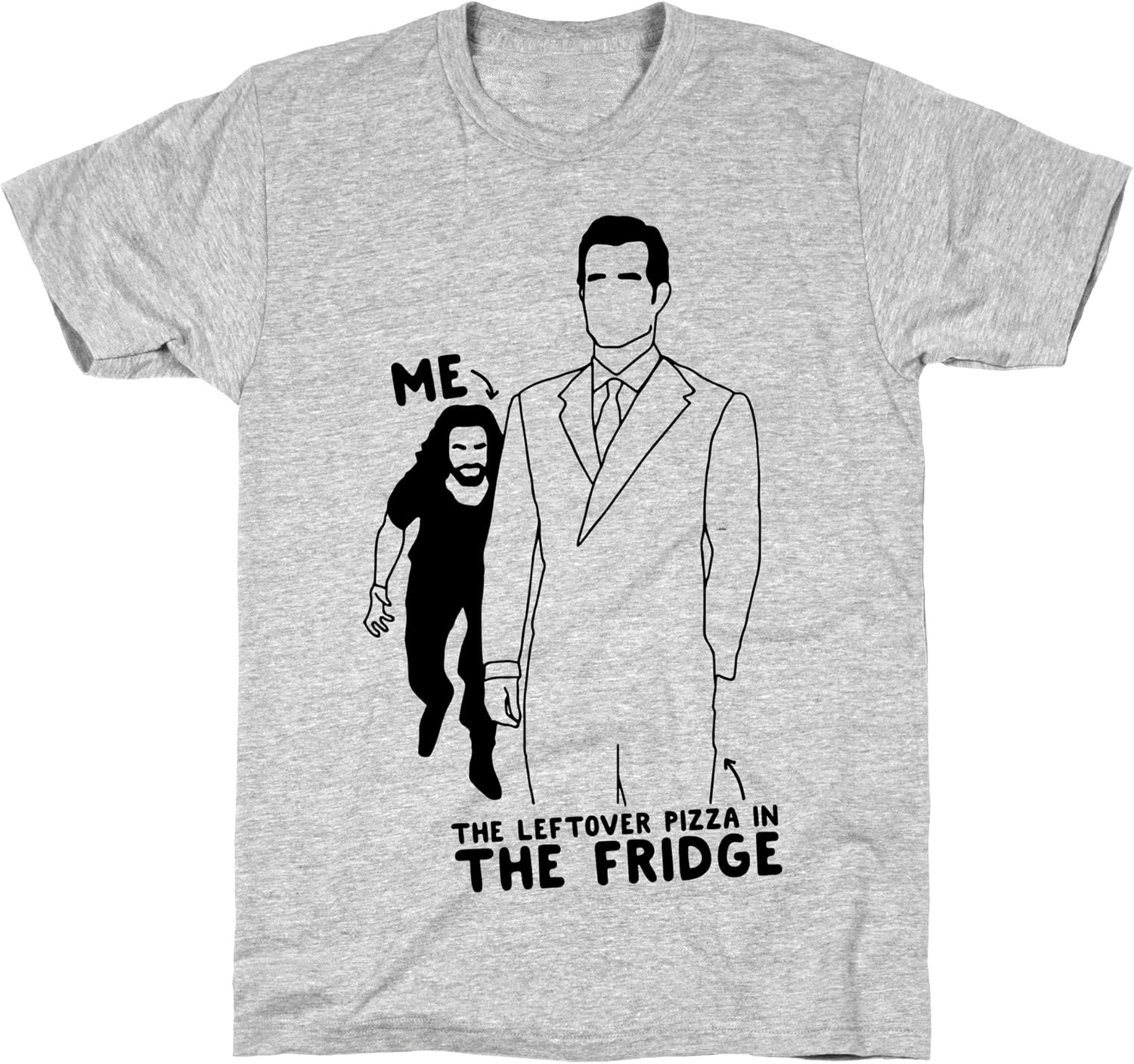 LookHUMAN Me Vs. The Leftover Pizza in The Fridge Athletic Gray Men's Cotton Tee
