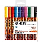 Molotow ONE4ALL Acrylic Paint Marker Set, 10 Basic Colors #1, 2mm (200.450)