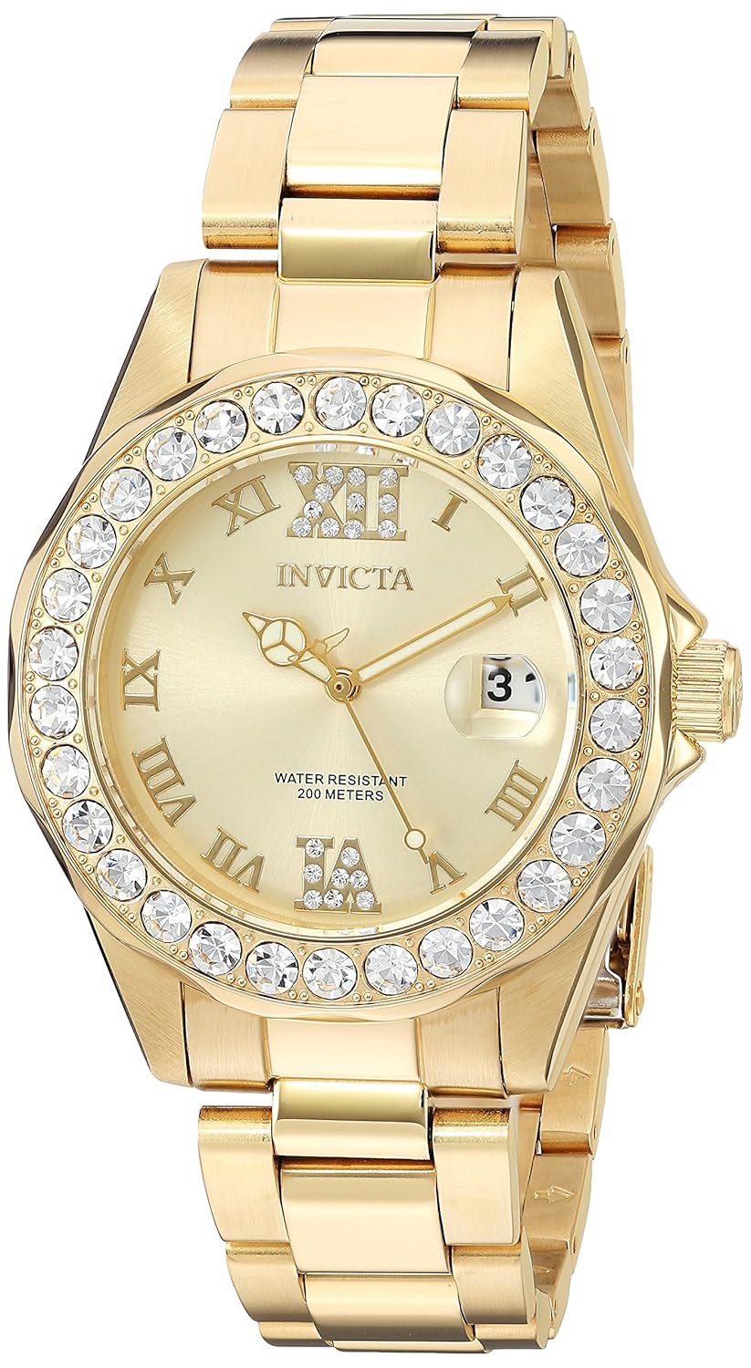 Invicta Women's 15252 Pro Diver Gold Dial GoldPlated