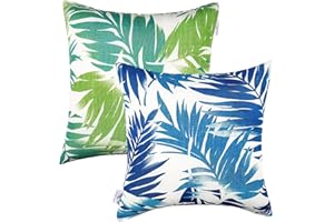 JMGBird Outdoor Pillows Set of 2 Waterproof Outdoor Pillow Covers 18x18 Inch Outdoor Throw Pillow Covers 2 Color Combinations