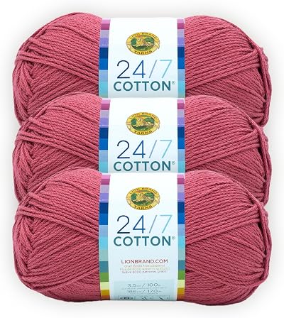 Lion Brand 24/7 Cotton Yarn Terracotta 761-135 Heaviest Mercerized