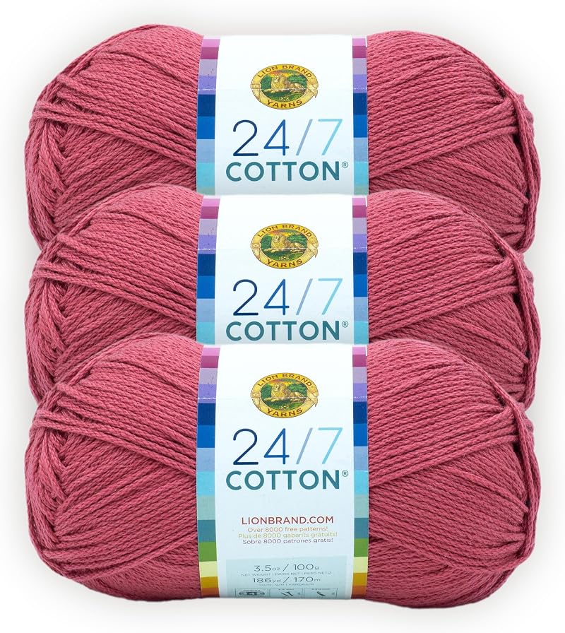 Lion Brand 24/7 Cotton Yarn Terracotta 761-135 Heaviest Mercerized