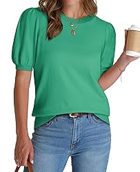 Green Sweater Tops for Women Trendy Spring Summer