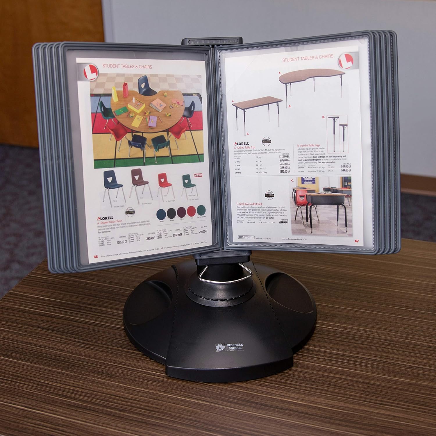 Business Source Deluxe Catalog Display Rack - 62888, Black : Office Products