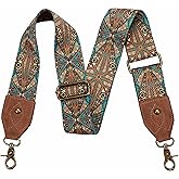 Purse Strap, 2"Cowhide Head Wide Shoulder Strap Adjustable Replacement,Retro Personalized Printing Multi-pattern Crossbody Bag Straps for Handbag,Crossbody Bags,Shoulder Bags(Bohemian style)