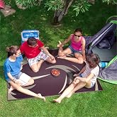 Stylish Camping SD8185 8-Feet x 18-Feet Graphic Swish Outdoor RV Reversible Patio Mat, Burgundy/Tan
