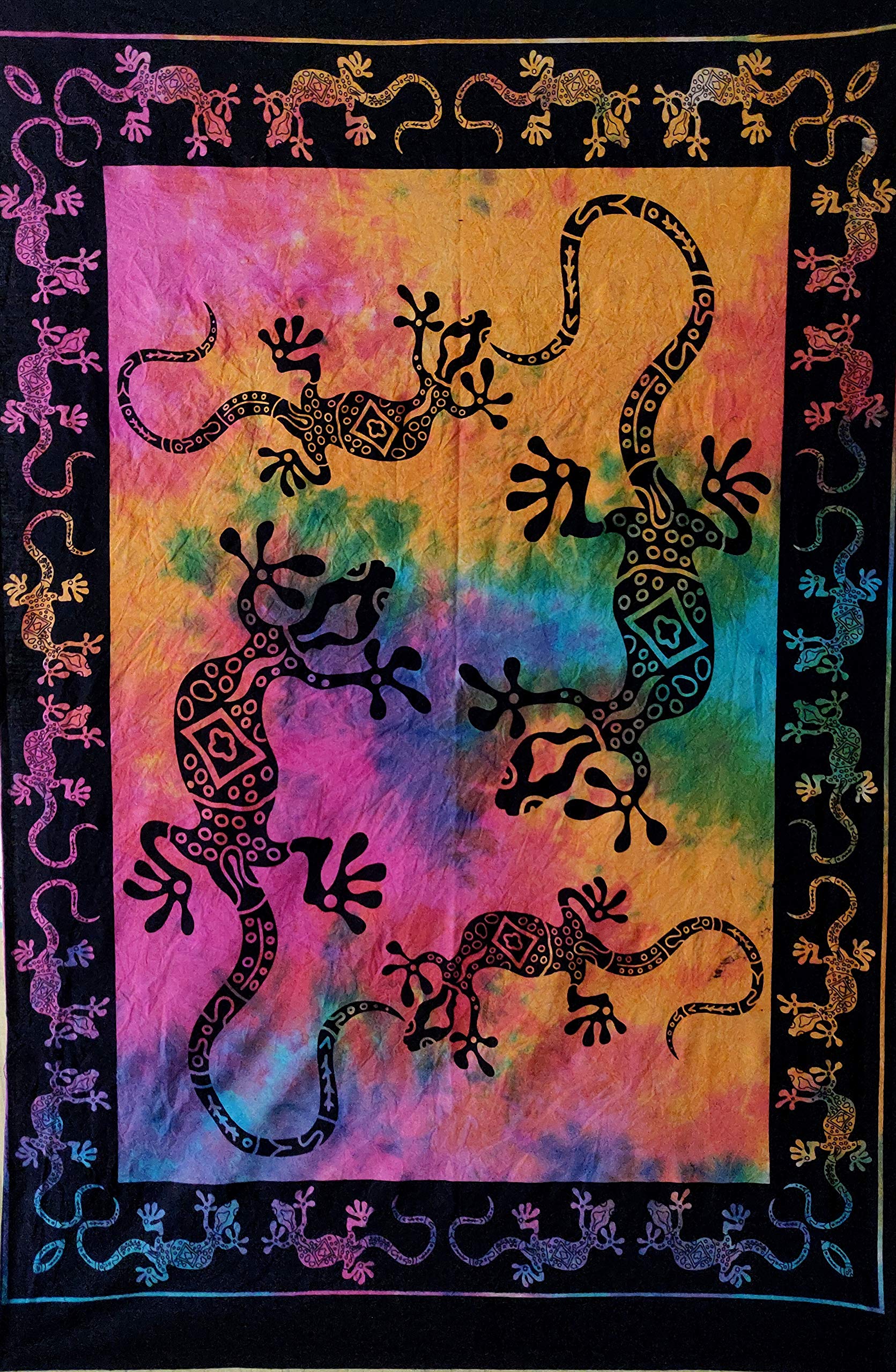 ICC Poster Wall Hanging Tapestries Tapestry Bohemian Decoration Psychedelic Hippie Large Vintage Gift Wall Hanging Dorm Decor Blanket Hippy Rasta Reggie Collage Mat Decoration (Lizard)
