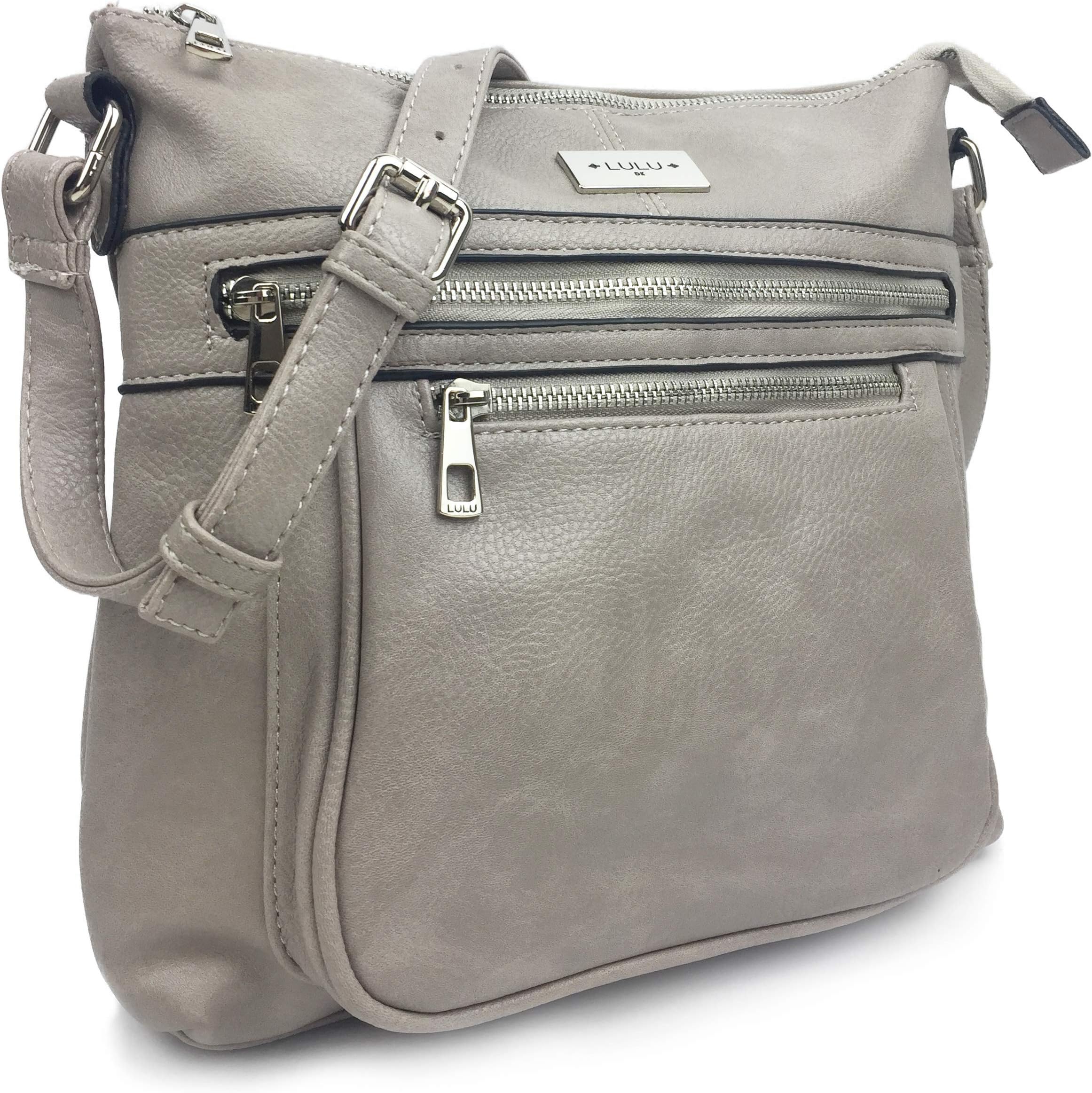 Designer Handbags for Women Stylish Multi Pocket Cross Body shoulder Bag in Premium Soft & Supple Grained Vegan Leather with Adjustable Shoulder Strap.