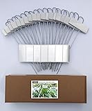 Metal Plant Labels Garden Markers Nursery Tags Reusable Planting Gardening Seedling Labels for Vegetable Herb Flower Greenhouse Set of 18,With 36 Pcs Self-adhesive Polyester Labels (White-10.7")