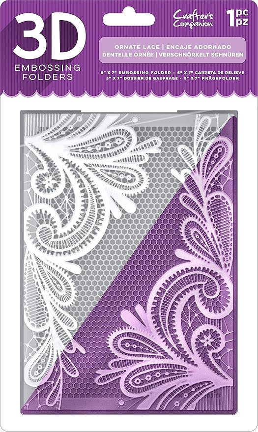 Diesire EF5-3D-OLACE 3D Embossing Folder, Clear