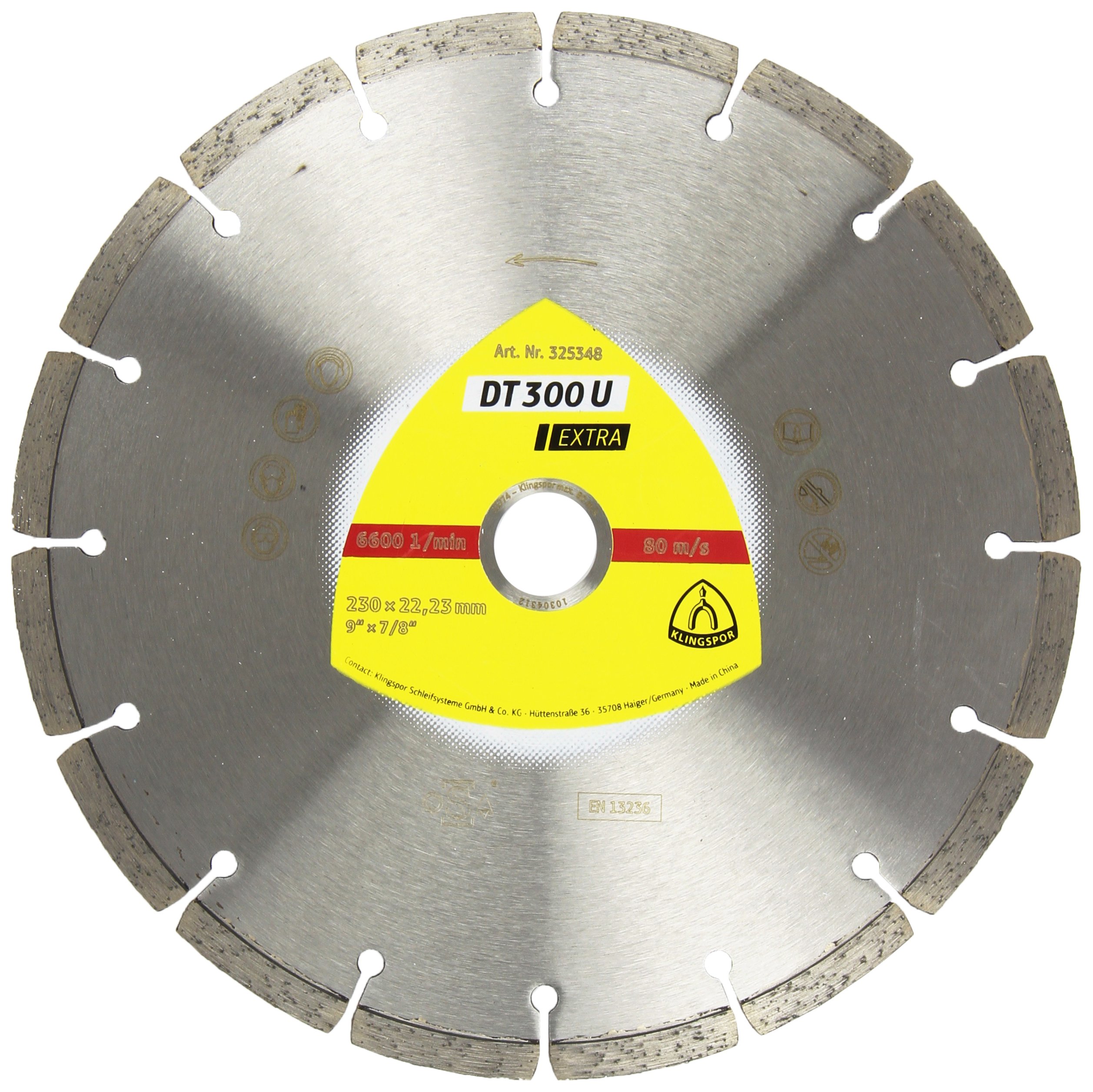 Klingspor DT300U Extra Diamond Cutting Disc Diameter 230 mm, intake 22,23 mm, 325348