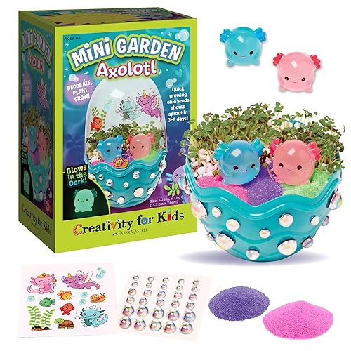 Creativity for Kids Mini Garden: Axolotl Terrarium - STEM Science Kit for Kids, Axolotl Arts and Crafts, Gifts Stocking Stuffers and DIY Girls Toys (Age 6+)