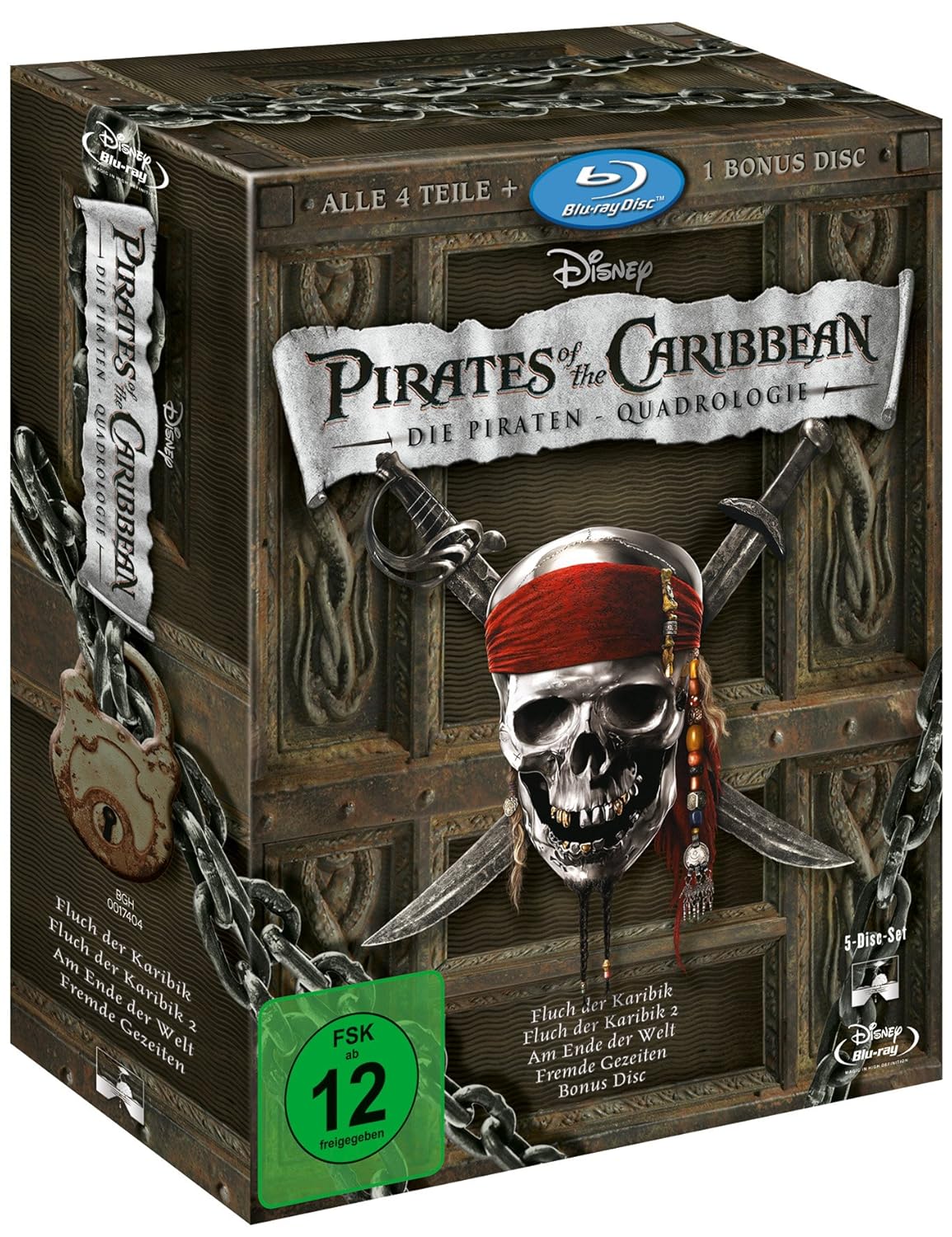 Pirates Of The Caribbean Die Piraten Quadrologie 5 Blu Rays Blu Ray Amazon De Depp Johnny Depp Johnny Dvd Blu Ray