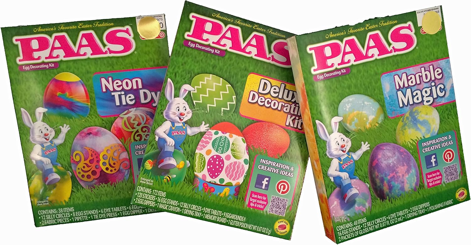 PAAS Easter Egg Decorating Kits (Pack of 3; Deluxe, Neon