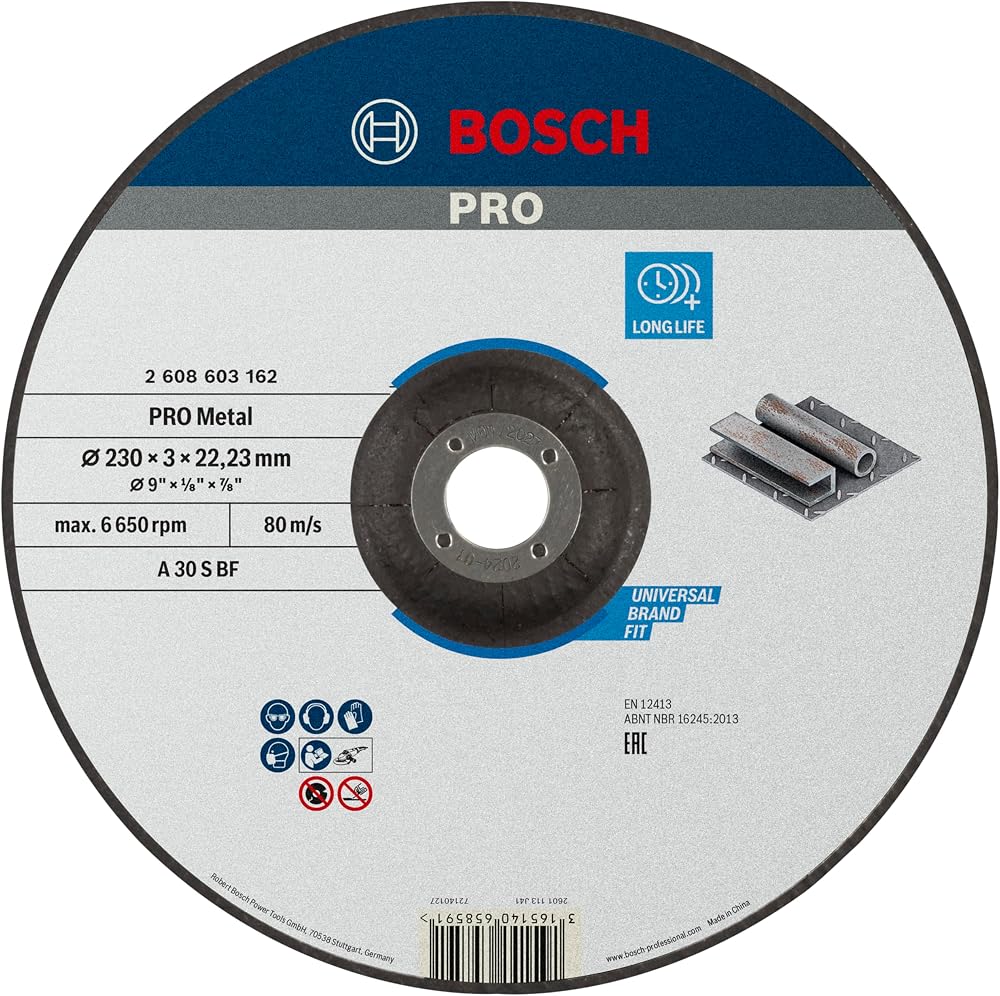 Bosch 1x PRO Metal Longlife Cutting Disc for Large Angle Grinder 22.23 mm bore