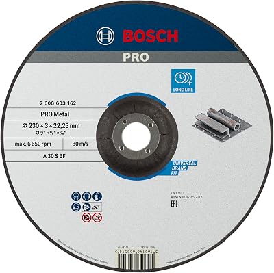 Bosch 1x PRO Metal Longlife Cutting Disc for Large Angle Grinder 22.23 mm bore