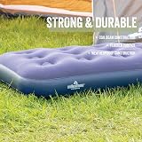 Milestone Camping Inflatable Flocked Single Airbed 191x73x22cm view 5