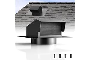 POOWEE 8 Inch Roof Vent Cap - Heavy Duty Steel Removable Roof Vents with Back-Draft Damper, Roof Vents for Houses Attic,Kitchen Range Hood,Dryer and Bathroom, Roof Exhaust Vent for Ventilation System