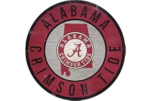 FAN CREATIONS NCAA Alabama 12" Circle with State and Team Logo Wood Sign