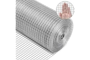 Rengue Hardware Cloth 1/2 Inch 36 in x 100 ft 19 Gauge, Hot Dip Galvanized Wire Mesh Rolls Welded Chicken Wire Fencing for Poultry Netting Cage Wire Fence, Silver