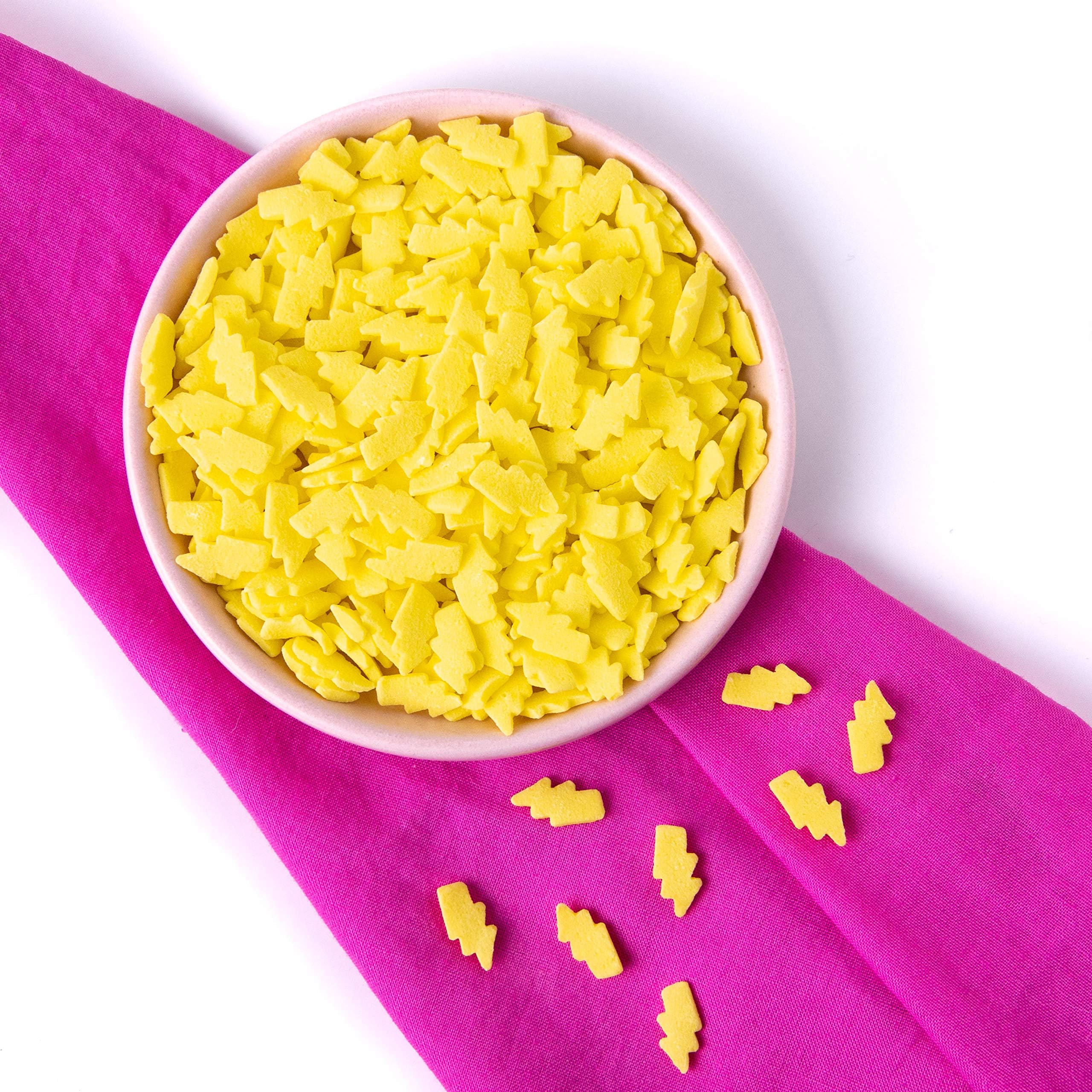 Sprinkles, Lightning Bolt Shapes 6oz, Yellow, Sprinkles for Baking, Gluten Free
