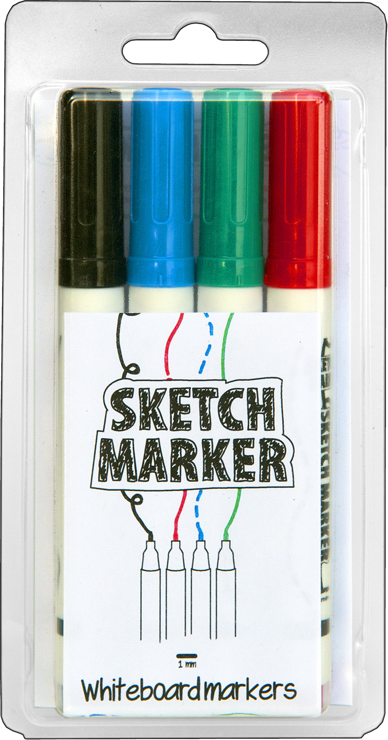 MagPaint Sketch Marker Pens 4 Pack (Black, Blue, Green, Red)