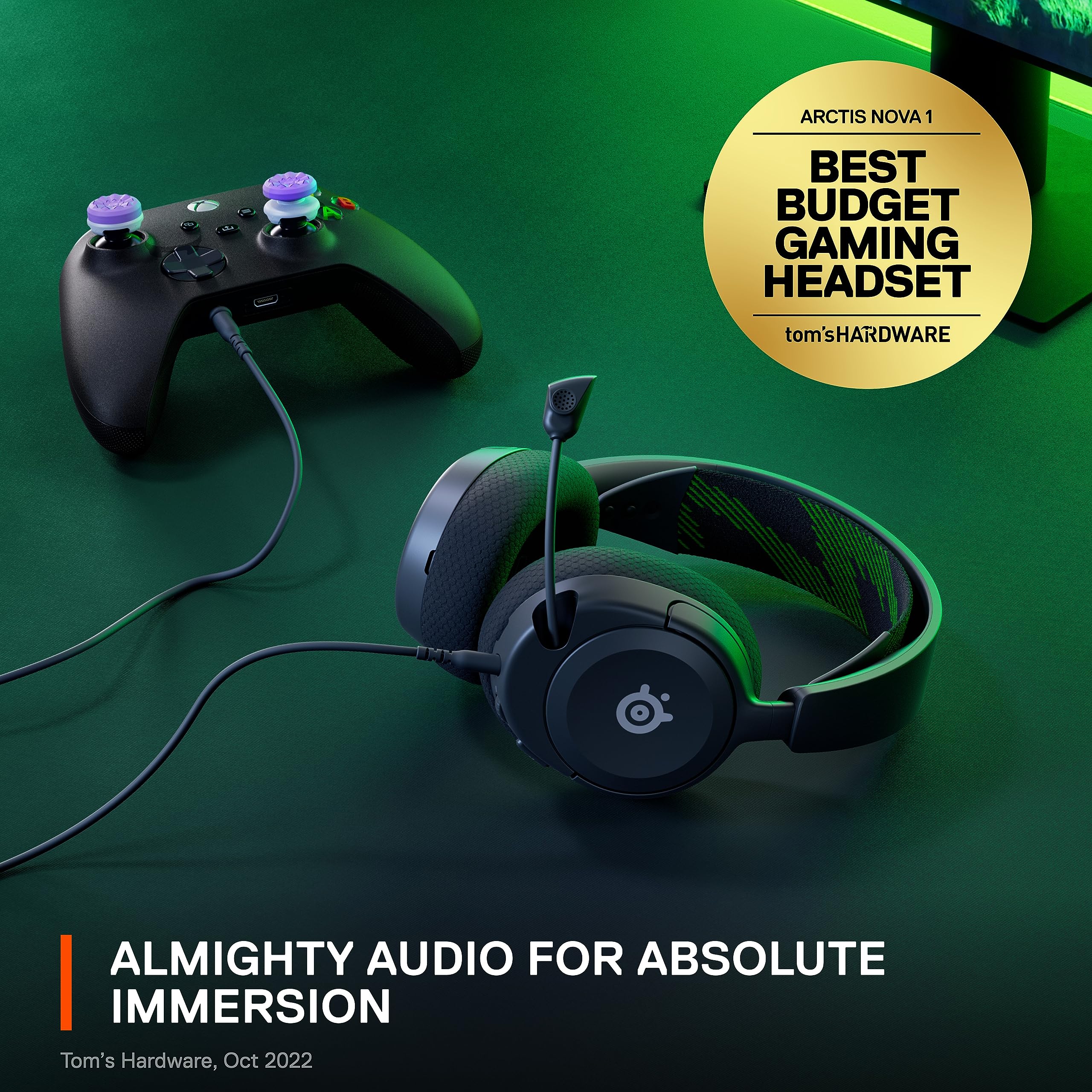 SteelSeries Arctis Nova 1X Gaming Headset - Signature Arctis Sound - ClearCast Gen 2 Mic - Xbox Series X|S, PC, PlayStation, Switch, and Mobile
