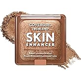 COVERGIRL TruBlend Skin Enhancer Baked Luminous Bronzer, with Hyaluronic Acid & White Rose Extract, Blends Seamlessly - 300 Honey Bun (Light Bronze with Champagne Swirls)