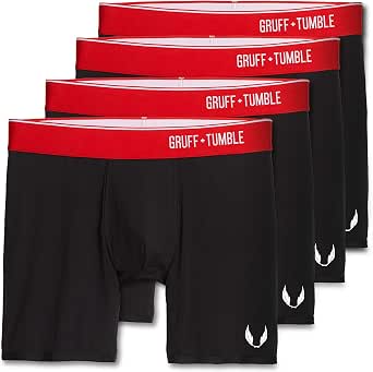 Amazon.com: Gruff + Tumble - Calzoncillos tipo bóxer para hombre (talla  grande y alta, 4 unidades), color negro : Ropa, Zapatos y Joyería