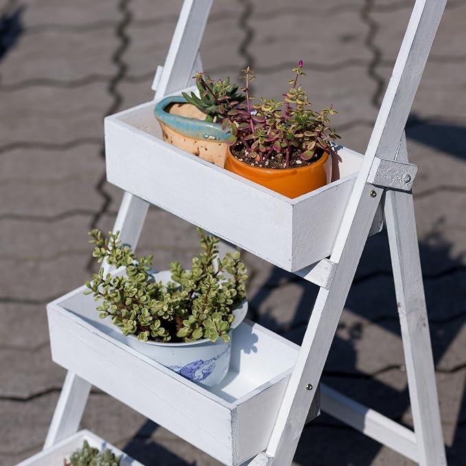 Flor plataforma escaleras Blumenetagere tres etapas flores ...