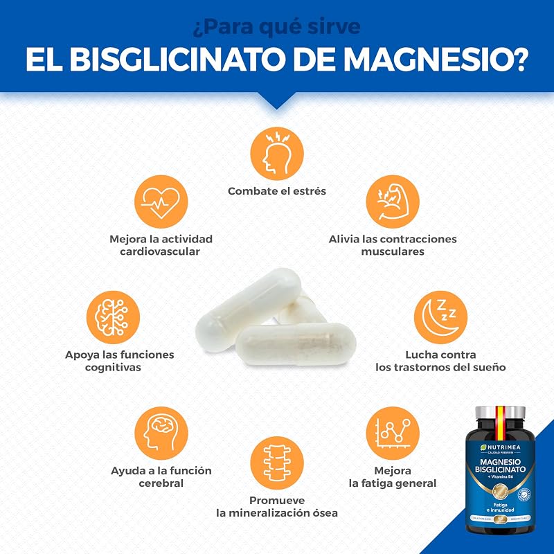Magnesio Bisglicinato | Con Vitamina B6 | 90 Cápsulas Veganas