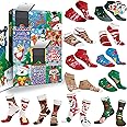 JOYIN 2025 Christmas Advent Calendar, 12 Days Christmas Warm Cotton Socks for Women Adults, Xmas Countdown Calendar with 8 Lo