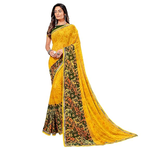 Shaily Georgette Abstarct Print Saree[S_STREE7121SR07_perent_Red]