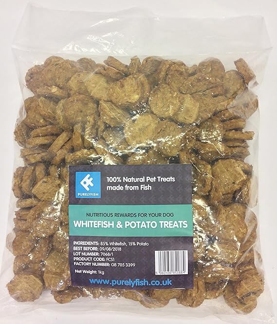 Purely Fish Whitefish & Potato Dog Treats 1kg Bag Amazon.co.uk Pet