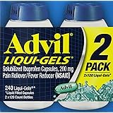 Advil Liqui-Gels (240 Count) Pain Reliever/Fever Reducer Liquid Filled Capsule, 200 mg Ibuprofen, Temporary Pain Relief
