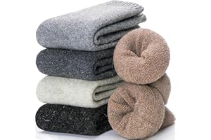 EBMORE Merino Wool Socks for Women Hiking Thermal Warm Winter Thick Boot Cozy Crew Comfy Work Socks for Ladies 5 Pairs