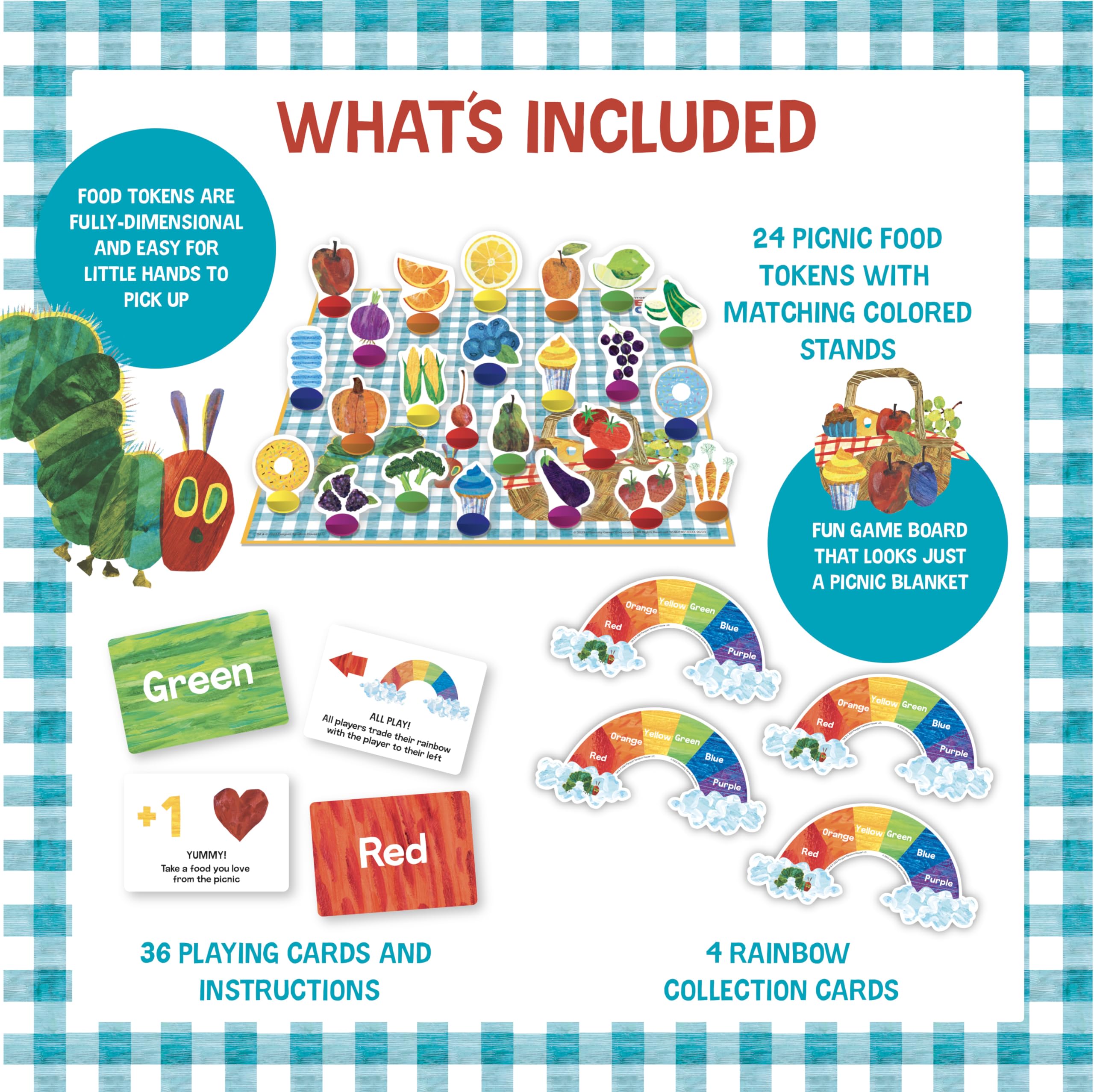 Briarpatch, The Very Hungry Caterpillar Rainbow Picnic Game, Based On Board Books by Eric Carle, Preschool Learning for Kids