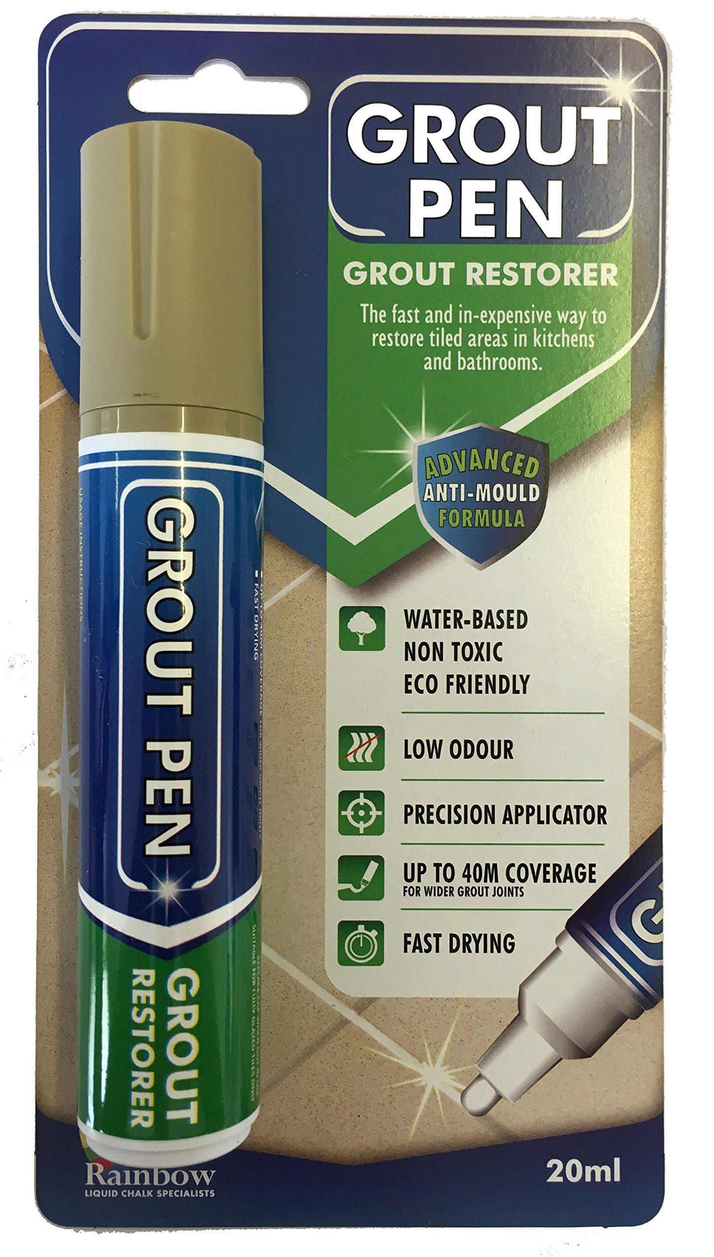 Grout Pen Large Beige Ideal to Restore the Look of Tile Grout Lines