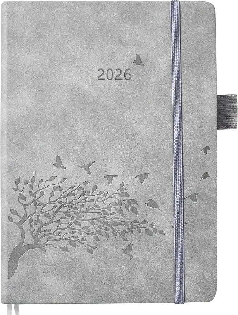 YHH Academic Diary 2025 2026 Page a Day A5 Daily Planner PU Leather Hardcover