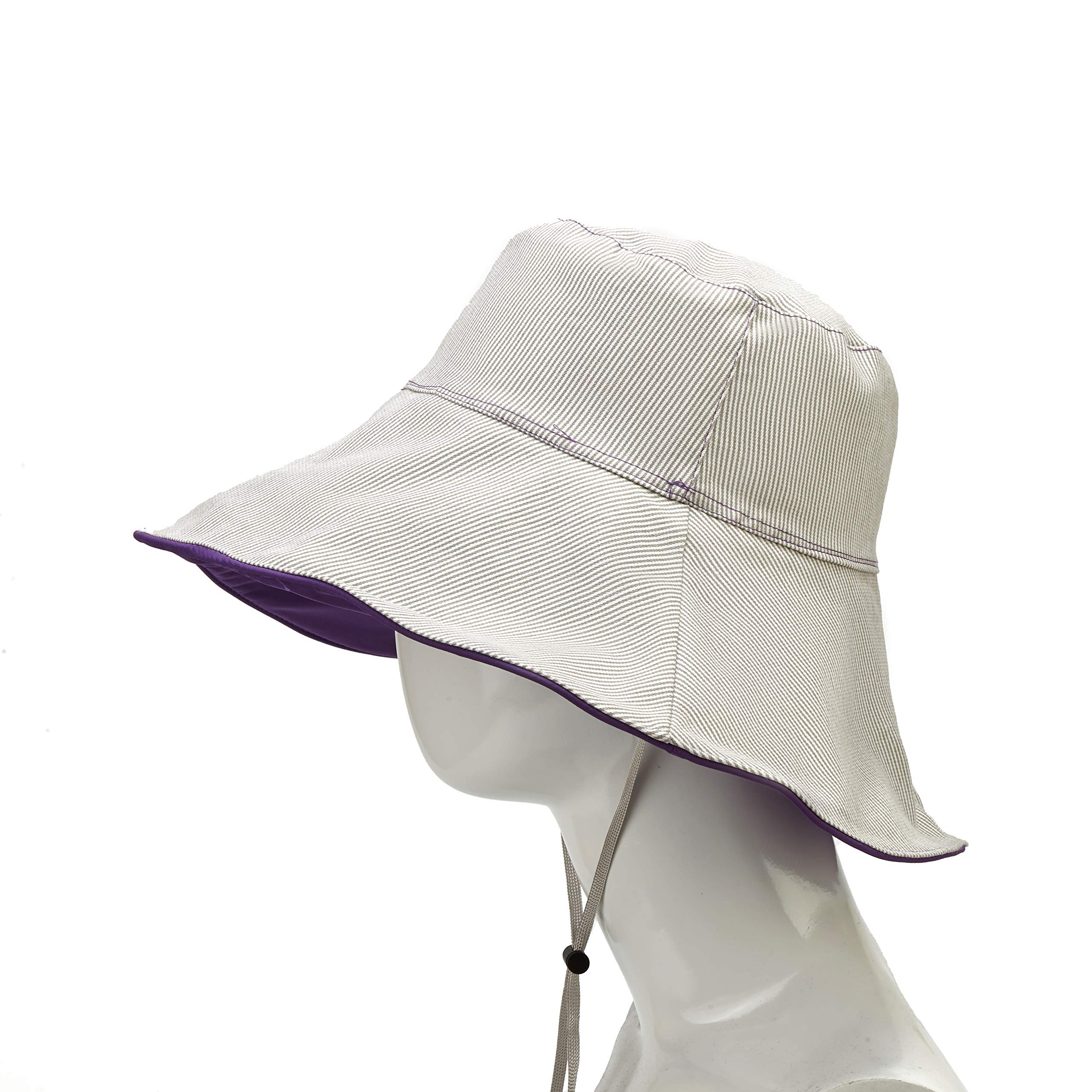 MILANMOOD Sun Hats for Women, Wide Brim Summer Sun UV Protection 50+ Hat Beach Hiking Hat Foldable Fishing Hat with Waterproof (Purple)