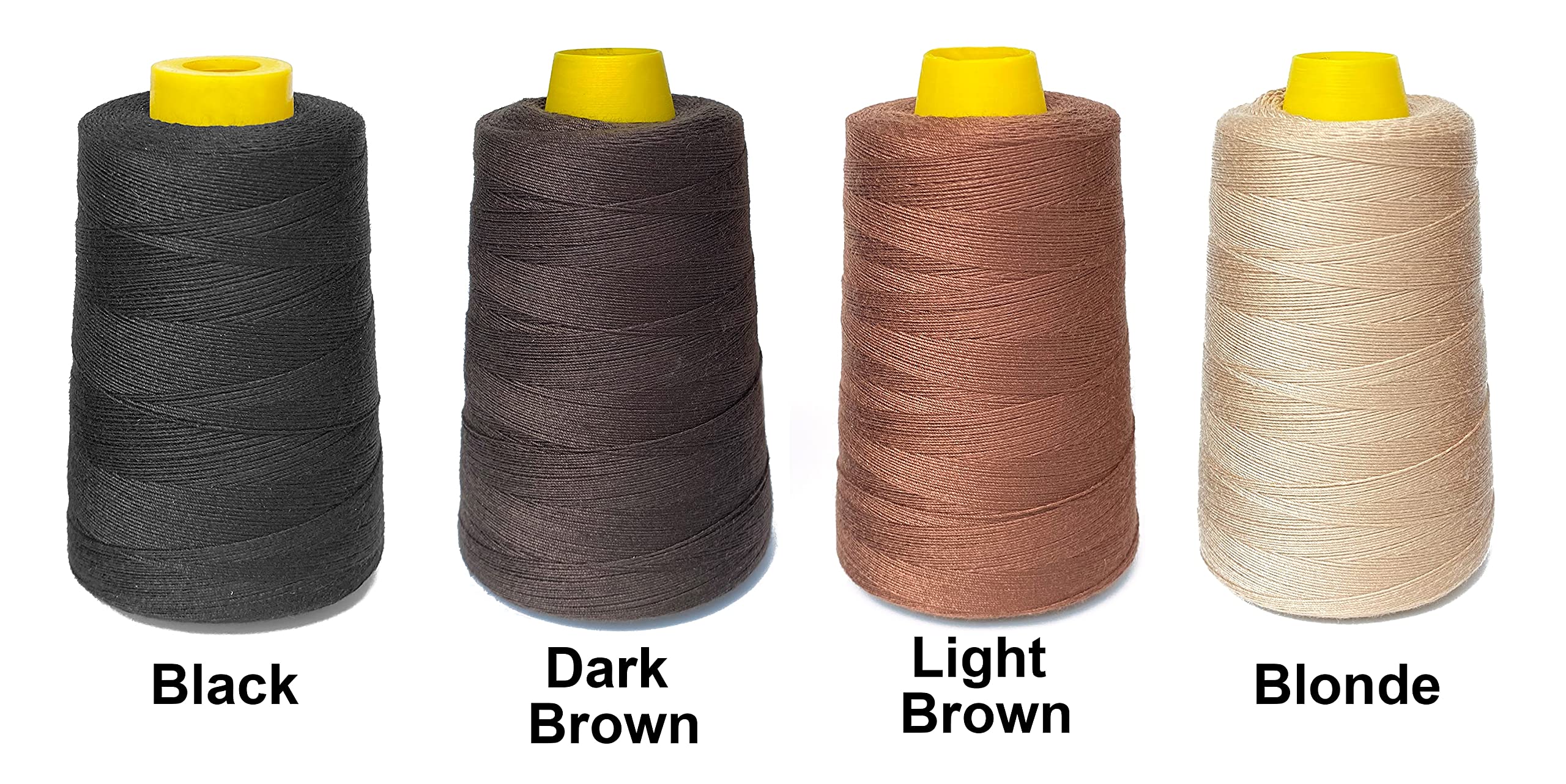 Thick Human Hair Sewing Thread with 3pcs Curl Needles Wig Making Thread 1000 Yards (Blonde) 140g