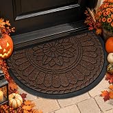 Mibao Front Door Mat Indoor Outdoor Entrance, Semicircular Entrance Mat, Half Round Waterproof Non-Slip Durable Rubber Door Mats, Low Profile Heavy Duty Doormat for Garage, Patio, 30
