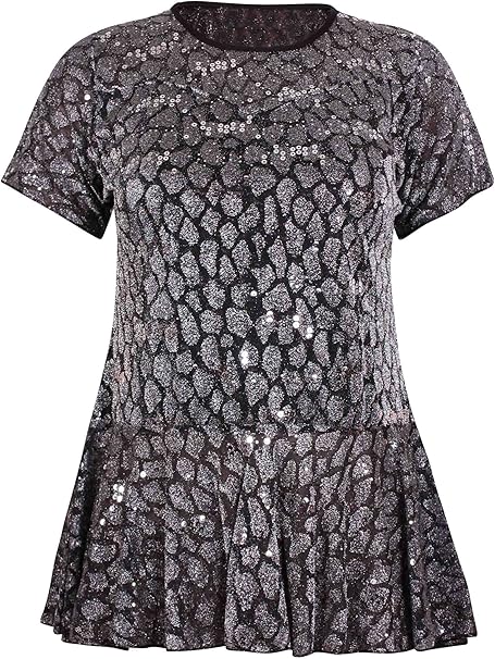 plus size sequin peplum top