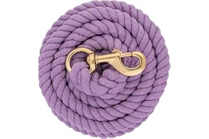 Weaver Leather Cotton Lead Rope with Solid Brass 225 Snap, Lavender, 5/8" x 10'