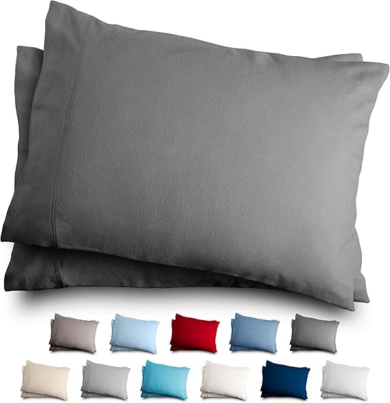 Bare Home Standard Flannel Pillowcase Set 100 Cotton Velvety Soft Heavyweight Double