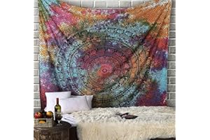 Mandala Wall Hanging Tapestry Boho Vibrant Decorative Tapestries for Bedroom & Living Room, Meditation, Hippie, Dorm, Yoga Ro